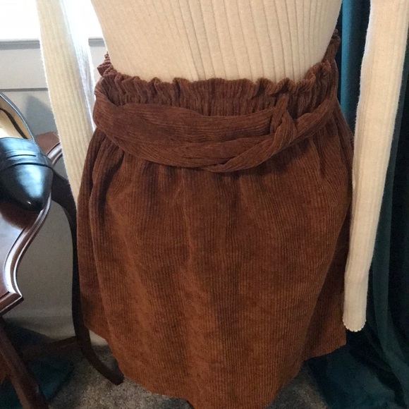 Corduroy Skirt Rusty Brown Knee-Length Casual Skirt Final Sale - Picture 7 of 7